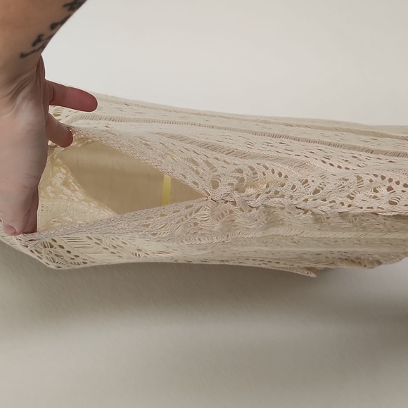 Womens Crochet Cover Up Half Sleeves Lace Knitted Tassel Tie Kimono Beachwear OS - Picture 4 of 12